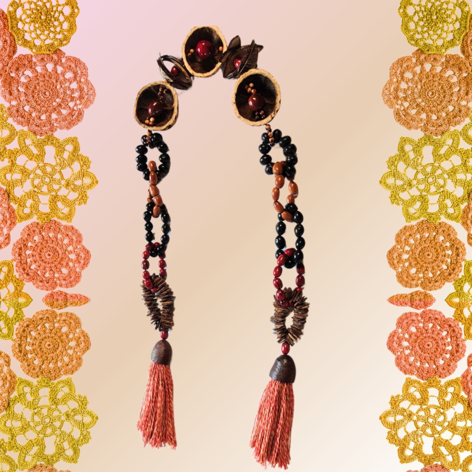BIOJewelry Amazon Luxury Duo Babacu Coconut Acai Natural Fiber Art Decor Handmade for Living Room, Bedroom, Entrance