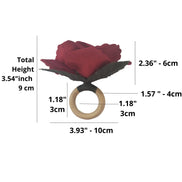 Maison Charlô | Wholesale Set of 40 Wholesale Red Colombiana Rose Flower Rosebud Napkin Rings Ecofriendly Pack
