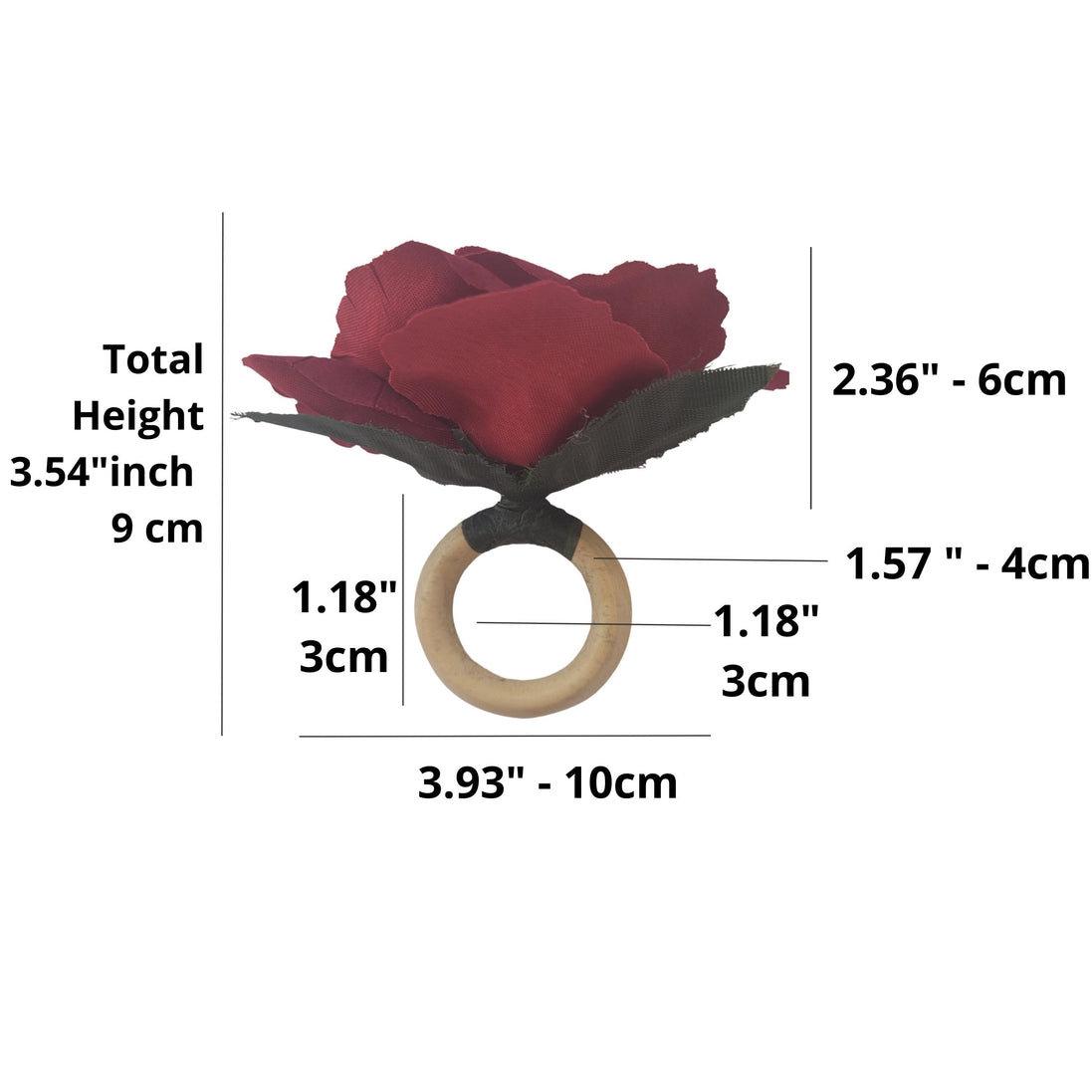 Maison Charlô | Wholesale Set of 40 Wholesale Red Colombiana Rose Flower Rosebud Napkin Rings Ecofriendly Pack