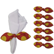 Maison Charlo | Table Runner & Ties Napkin Rings Kits Red & Gold Dot Polka for Christmas, Easter, Valentine's, Mother's Day