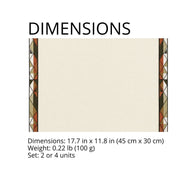 Charlo’s Set of 4 Rectangular Placemats Africa Beige Embroidery 18