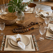 Charlo’s Set of 4 Rectangular Placemats Africa Beige Embroidery 18