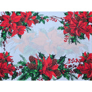 Set of 4 Placemats Christmas Wonderful Flower Cloth Waterproof 17
