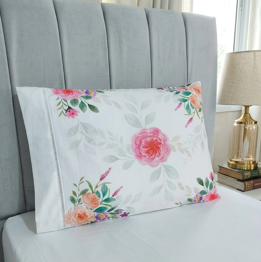 Kit 2 Fronhas Sonata Microfibra 50 x 70 cm – Rosas