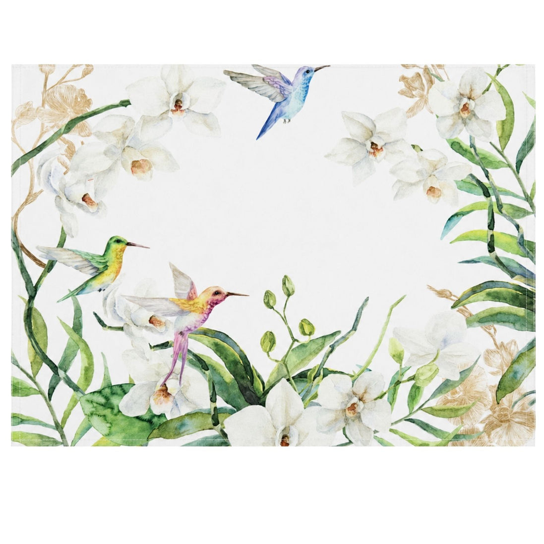 Charlo's Set of 4 Waterproof Rectangular Placemats hummingbird bird 17X13