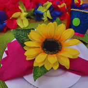 Maison Charlo | Wholesale Set of 10 Sunflower Napkin Rings for party, wedding, shopkeeper, birthday, restaurant