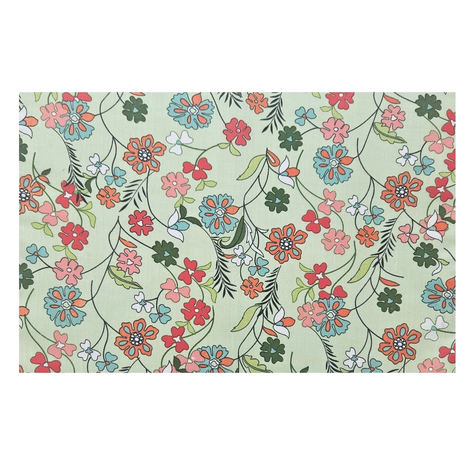 Charlo’s Set of 4 Rectangular Placemats Green Garden Floral 18
