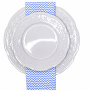 Charlo's Set of 4 Blue Chevron 100% Cotton Cloth Napkins 15