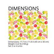 Charlo’s Set of 4 Rectangular Placemats Fruits 18