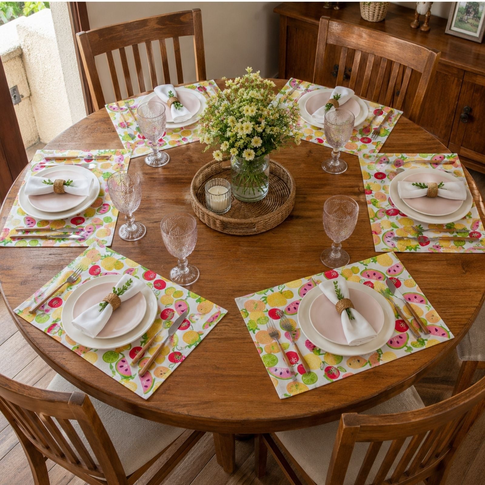 Charlo’s Set of 4 Rectangular Placemats Fruits 18