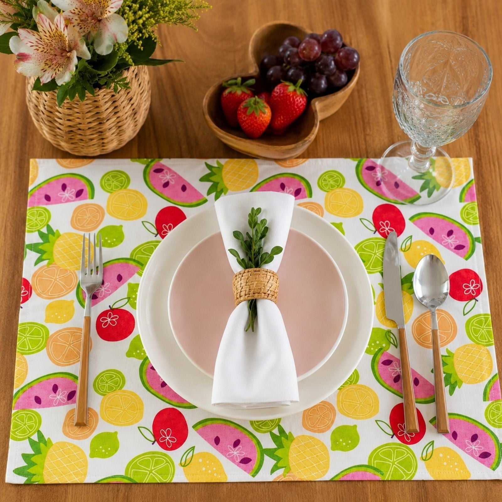 Charlo’s Set of 4 Rectangular Placemats Fruits 18