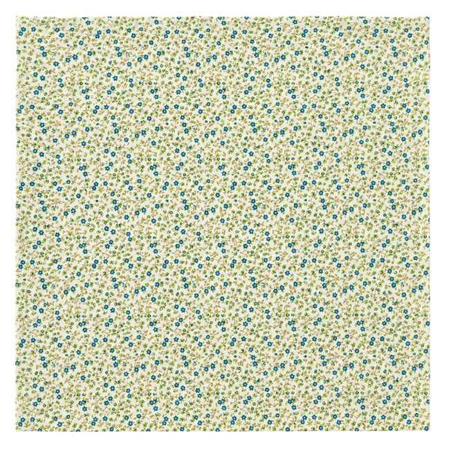 Charlo's Set of 4 Green 100% Cotton Floral Cerrado Cloth Napkins 15" by 15"