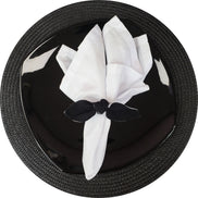 Maison Charlo | Set of 6 Ecofriendly Duo Black White Cloth Ties Napkin Rings, Christmas, Easter, Valentine's, Mother's Day
