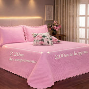 Maison Charlo Soft Florence Reversible Queen Bedspread Set – Pink – 5 Pieces