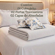Maison Charlo Soft Florence Reversible Queen Bedspread Set – White – 5 Pieces