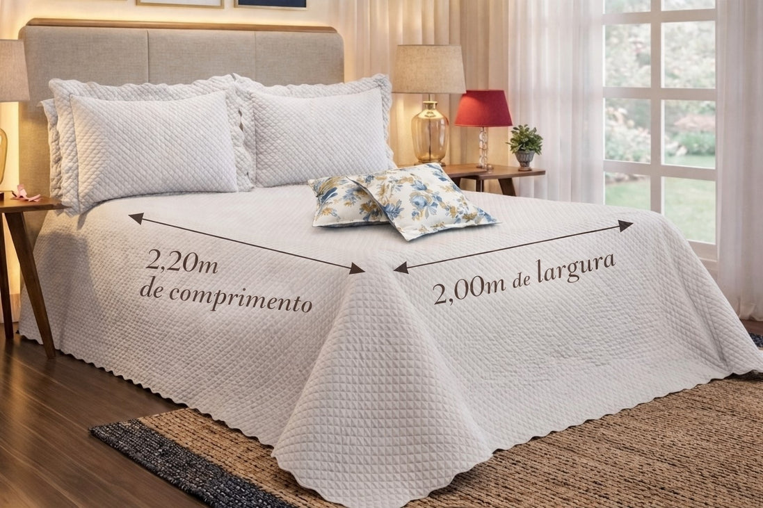 Maison Charlo Soft Florence Reversible Queen Bedspread Set – White – 5 Pieces
