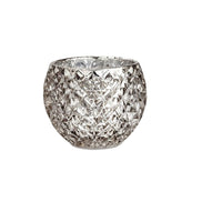 Champagne Silver Glass Candle Holder – Round Decorative Votive 3.15 in dia 2.36