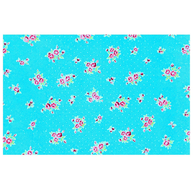Charlo's Set of 4 Rectangular Placemats Spring Turquoise and Pink 18" x 12"