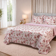 Maison Charlo Soft Madri Reversible Queen Bedspread Set – Dusty Rose – 3 Pieces