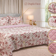 Maison Charlo Soft Madri Reversible Queen Bedspread Set – Dusty Rose – 3 Pieces
