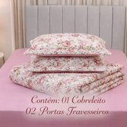 Maison Charlo Soft Madri Reversible Queen Bedspread Set – Dusty Rose – 3 Pieces