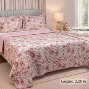Maison Charlo Soft Madri Reversible Queen Bedspread Set – Dusty Rose – 3 Pieces