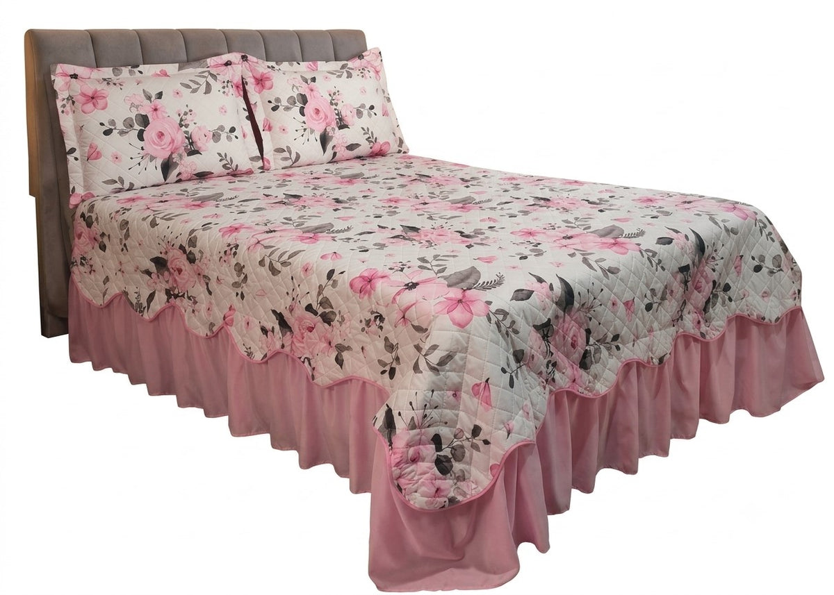 Maison Charlo Belize King Bedspread Set – Baby Pink – 3 Pieces