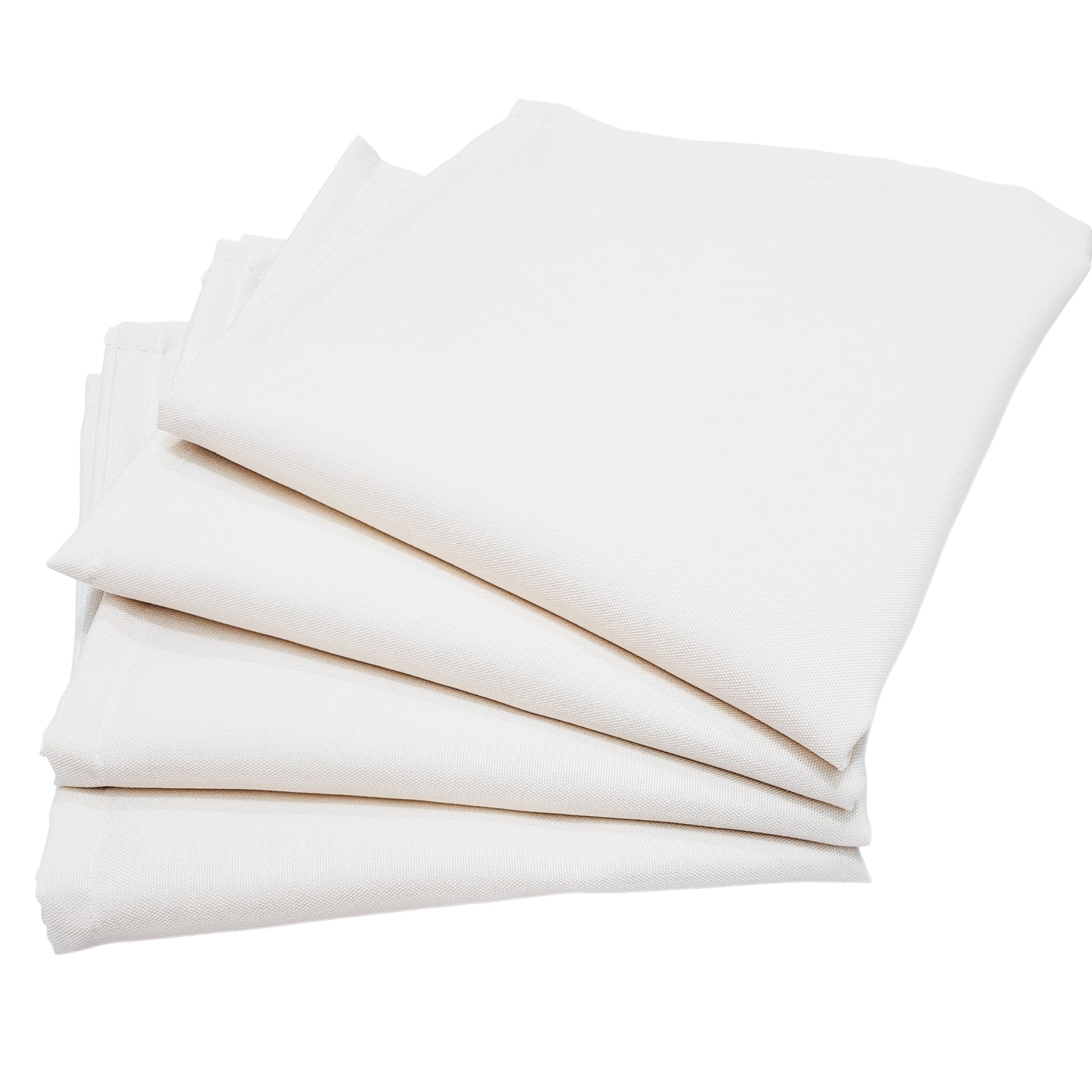Charlo's Set of 4 Off White 100% Cotton Solid Cloth Napkins 15