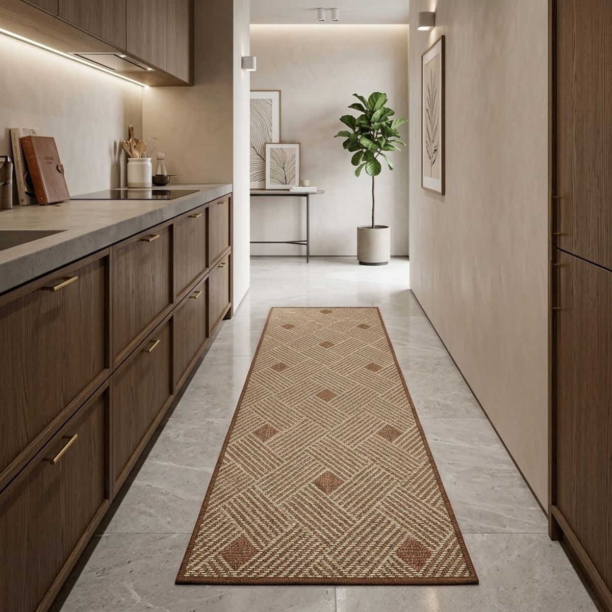 Sisal Lancer Non-Slip Runner Rug 70.87 x 25.98 in