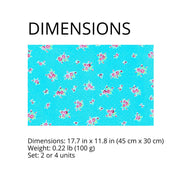 Charlo's Set of 4 Rectangular Placemats Spring Turquoise and Pink 18