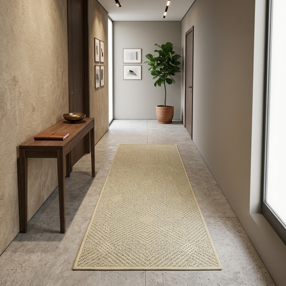 Sisal Lancer Non-Slip Runner Rug 94.49 x 25.98 in