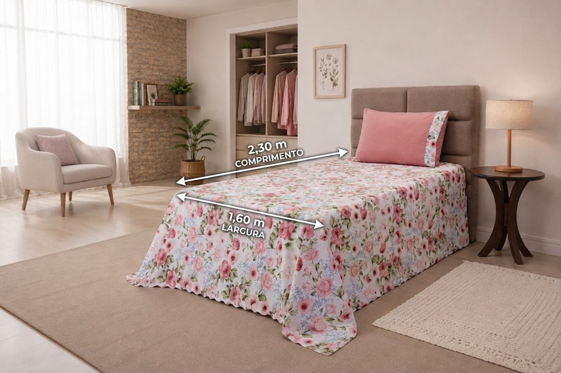 Maison Charlo Bel Single Bedspread Set – Bouquet – 2 Pieces