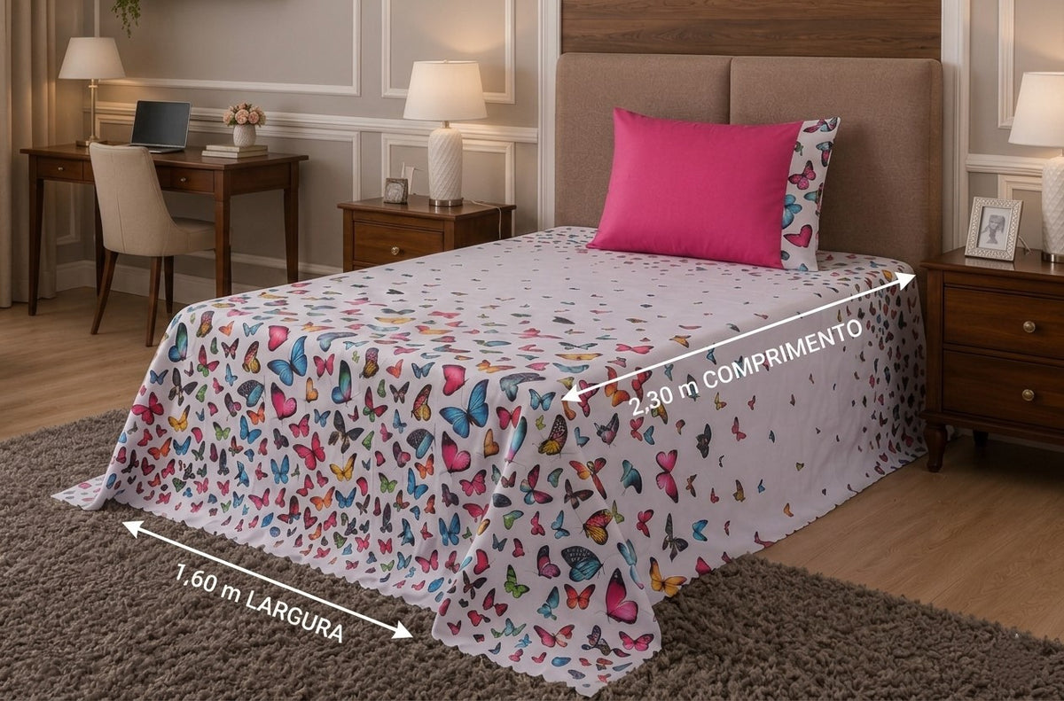 Maison Charlo Bel Single Bedspread Set – Butterfly Print – 2 Pieces