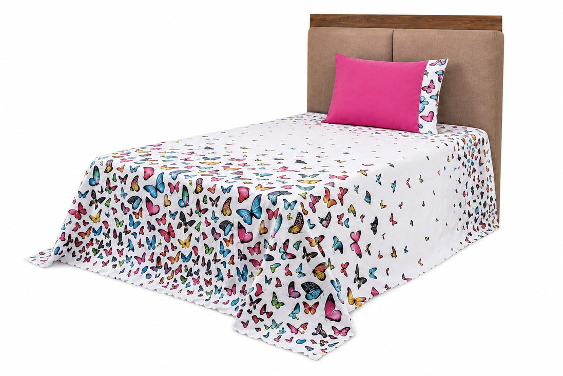 Maison Charlo Bel Single Bedspread Set – Butterfly Print – 2 Pieces