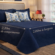 Maison Charlo Soft Florence Reversible Queen Bedspread Set – Blue – 5 Pieces