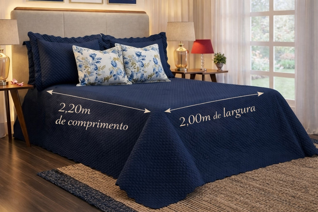 Maison Charlo Soft Florence Reversible Queen Bedspread Set – Blue – 5 Pieces