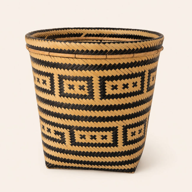 Brazilian Indigenous Art | Urutu Baniwa Basket – Diamond Pattern – 10.24 in