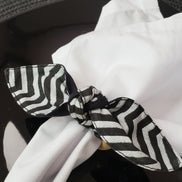 Maison Charlo | Set of 6 Ecofriendly Chevron Grey Black Cloth Little Ties Napkin Rings, Christmas, Easter, Valentine's, Mother's Day