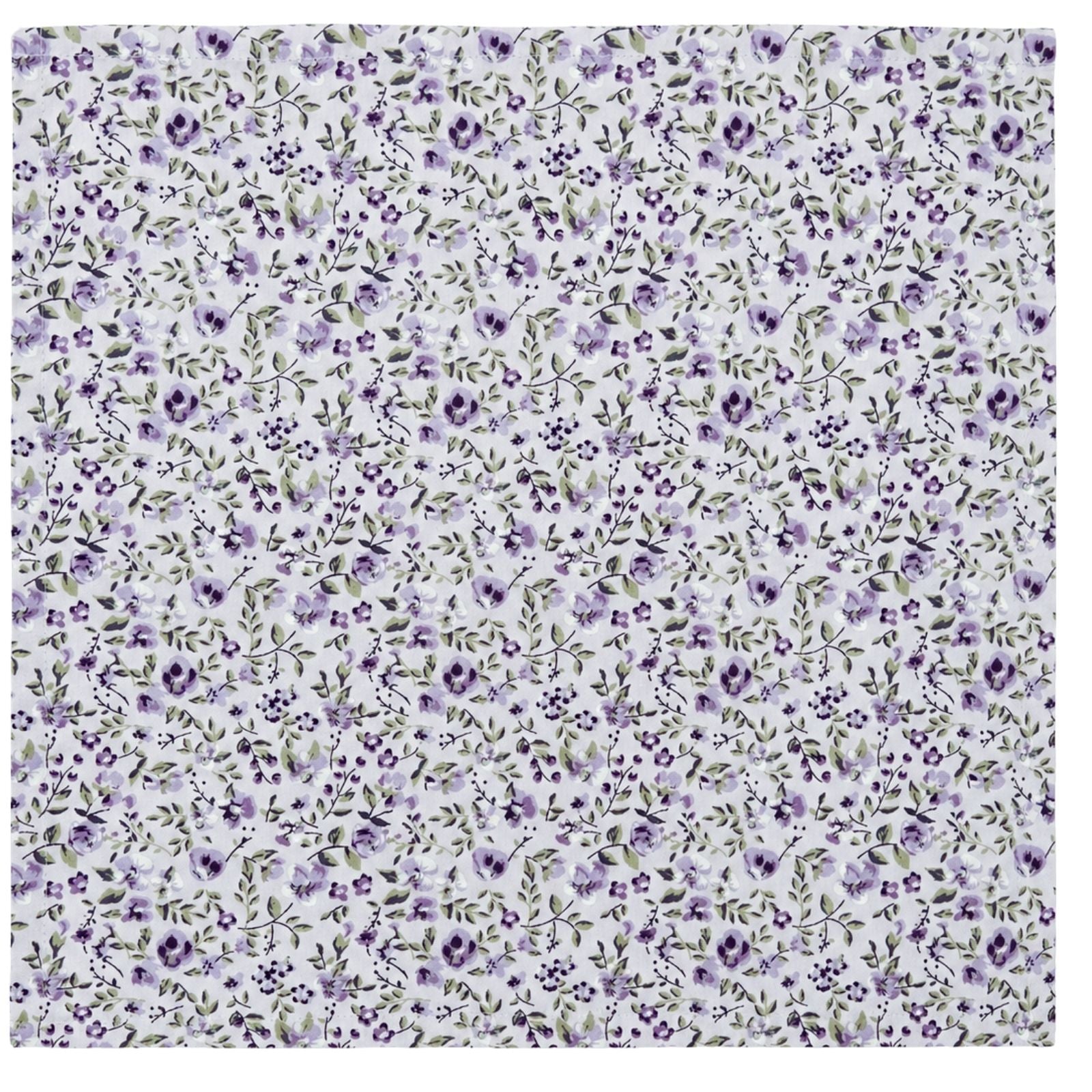 Charlo's Set of 4 Purple 100% Cotton Floral Cloth Napkins 15