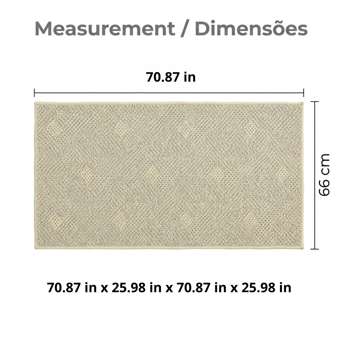 Sisal Lancer Non-Slip Runner Rug 70.87 x 25.98 in