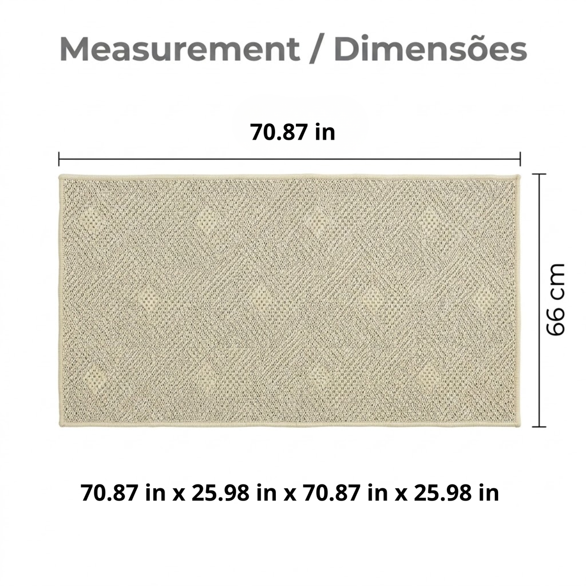 Sisal Lancer Non-Slip Runner Rug 70.87 x 25.98 in