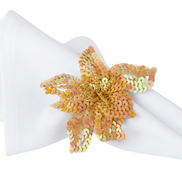 Maison Charlo Set of 2 Nude Star Flower Sequin Napkin Rings