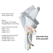 Set of 4 Tiemi  Adjustable Cherry Blossom Napkin Rings | Maison Charlô