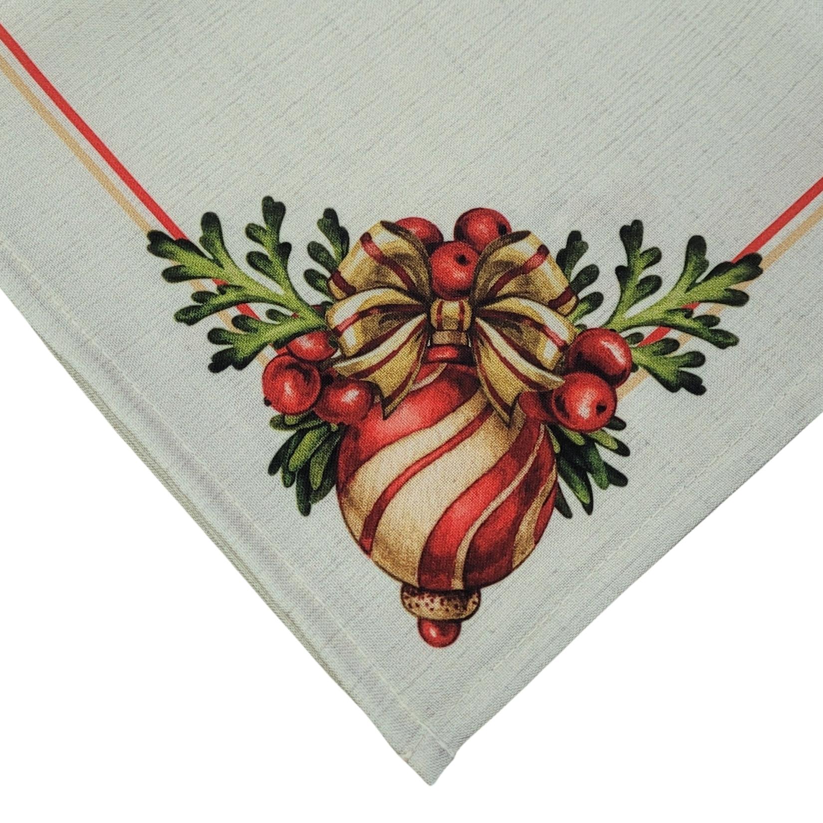 Charlo's Cloth Napkins Set of 4 Christmas Wreath 16