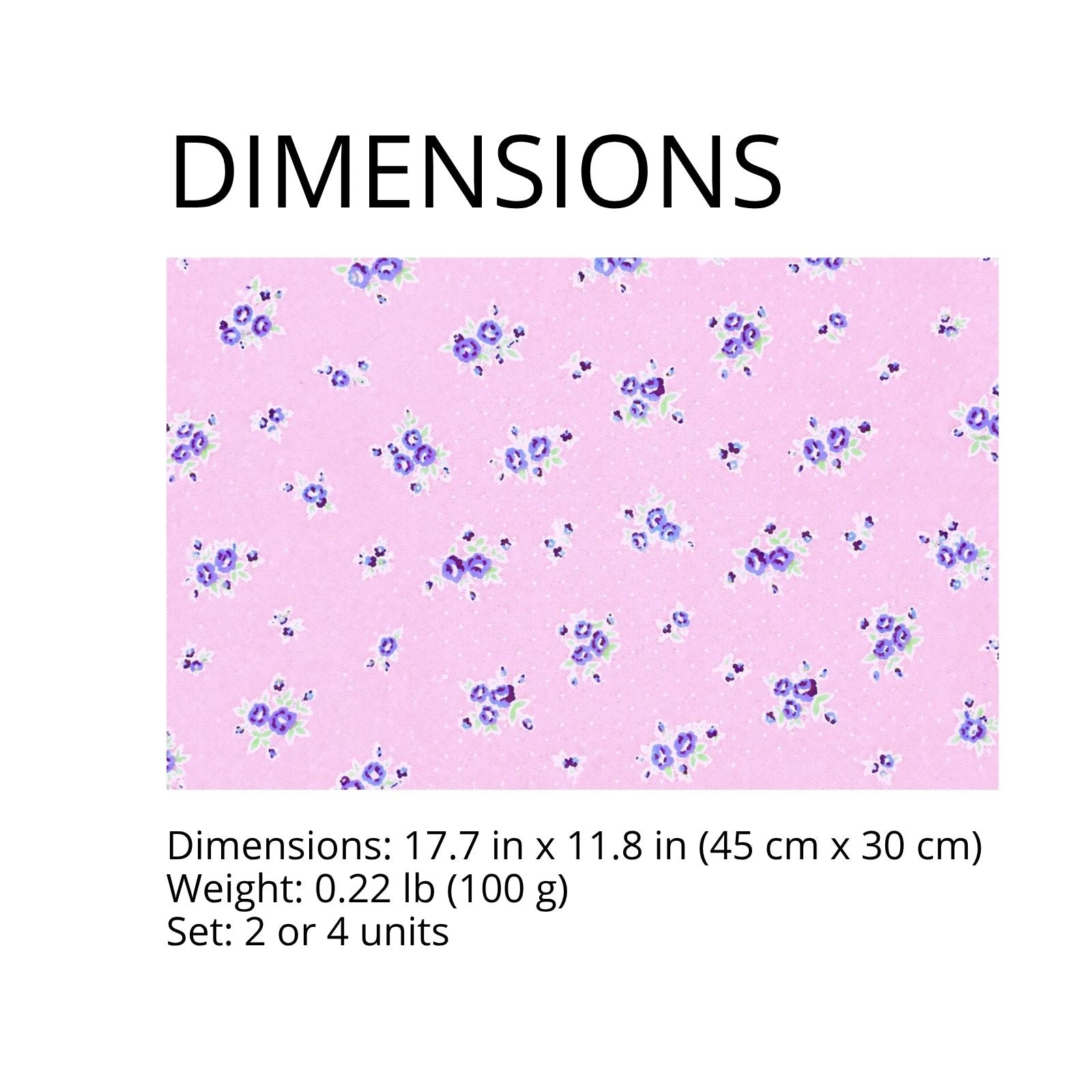 Charlo's Set of 4 Rectangular Placemats Spring Pink 18