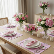 Charlo's Set of 4 Rectangular Placemats Spring Pink 18
