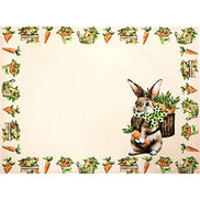 Set of 4 Polka Dot Orange Waterproof Rectangular Placemats Easter 17