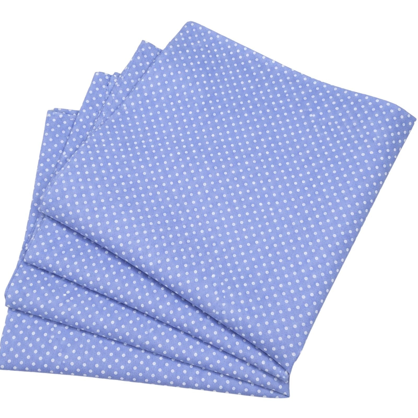 Charlo's Set of 4 Blue Polka Dot 100% Cotton Cloth Napkins 15
