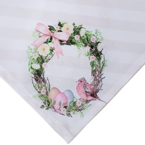 Charlo's Easter Synthetic Cloth Napkins Bird Bunny Rose Plaid Reusable  16