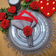 Charlo's Set of 4 Grey Folk Sustainable Rustic Chic Round Placemats 16